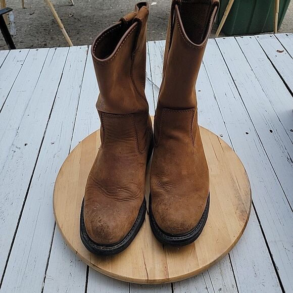 Wolverine Boots Mens Steel Toe Brown Leather Size 10.5 M Pull On Work W04727 main image 8